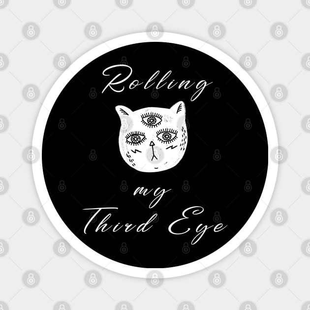 Brooding Cat - Rolling my Third Eye Magnet by Lucia